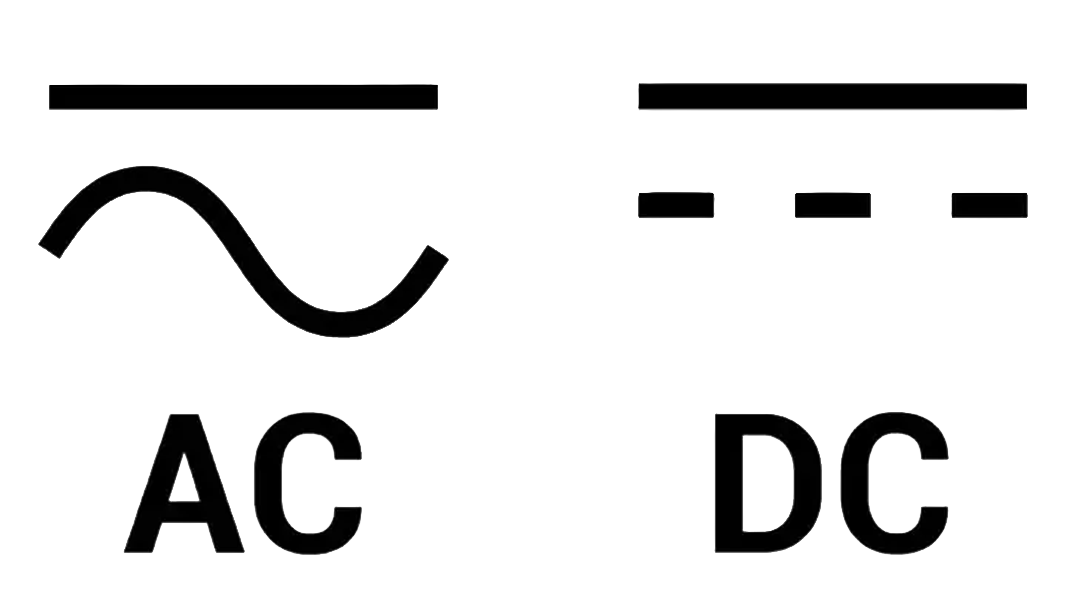 AC en DC Elektrotechnische symbolen